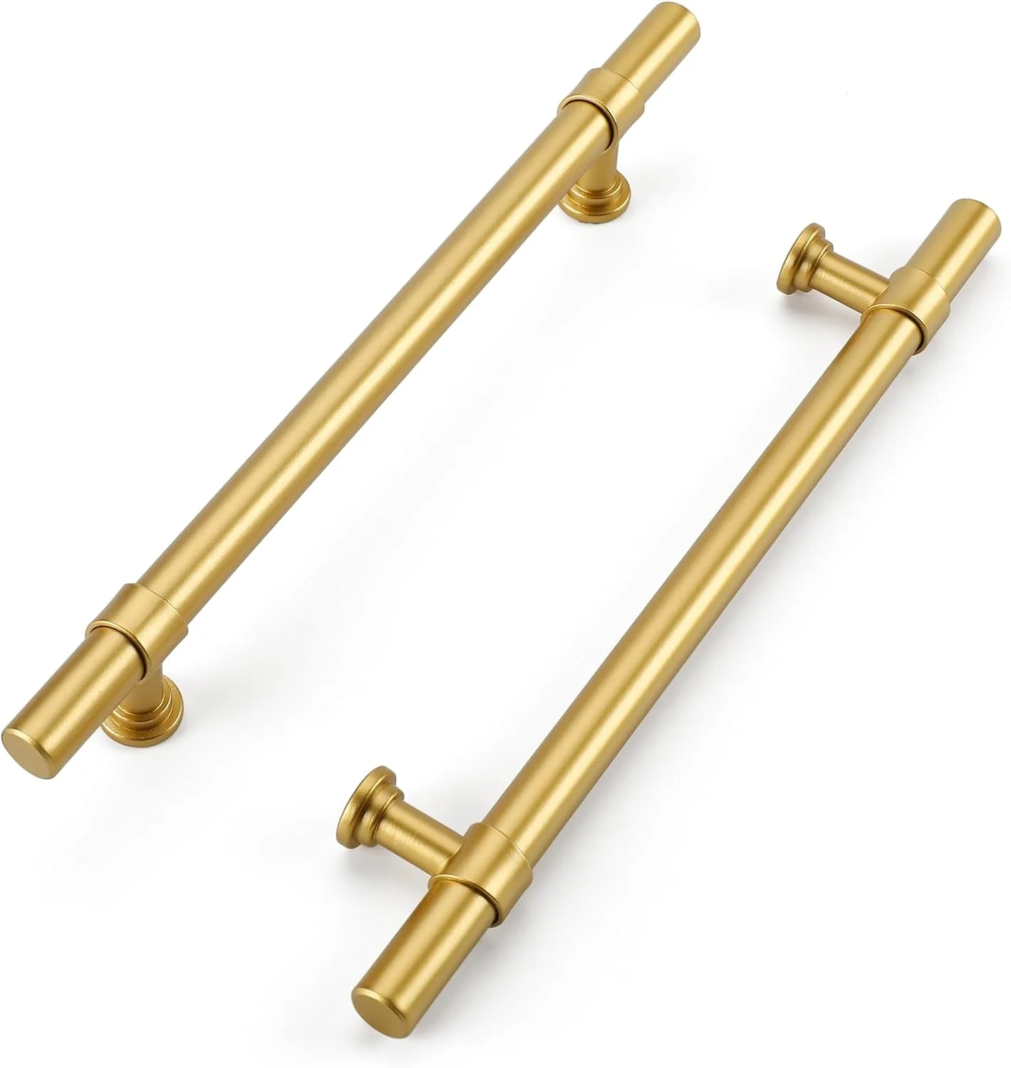 دستگیره کابینت طلایی Haliwu بسته 10 عددی، دستگیره های برنجی برس خورده، دستگیره های بشکه ای کابینت آشپزخانه، دستگیره های طلایی 4 اینچی، یراق آلات آشپزخانه