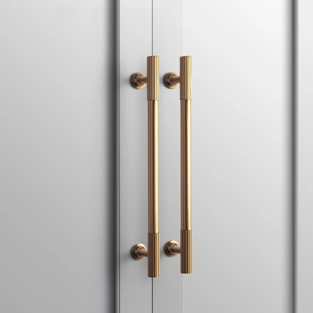 دستگیره کابینت آلیاژ روی برنز طلایی تیره Goo-Ki - فاصله سوراخ 160 میلی متر (6.3 اینچ)، دستگیره راه راه تزئینی سخت افزاری برای کابینت اتاق خواب، آشپزخانه، 6 عددی