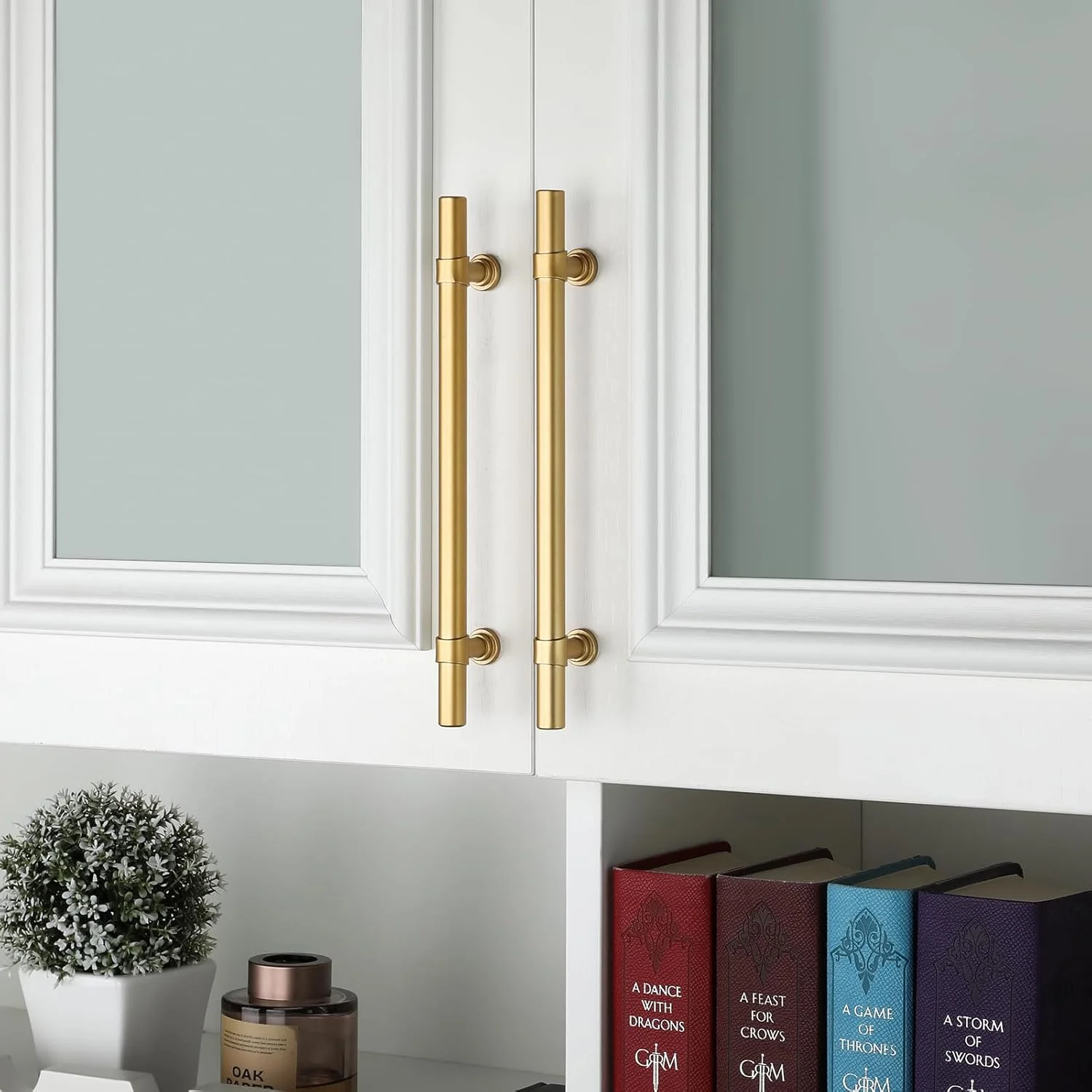 دستگیره کابینت طلایی Haliwu بسته 10 عددی، دستگیره های برنجی برس خورده، دستگیره های بشکه ای کابینت آشپزخانه، دستگیره های طلایی 4 اینچی، یراق آلات آشپزخانه