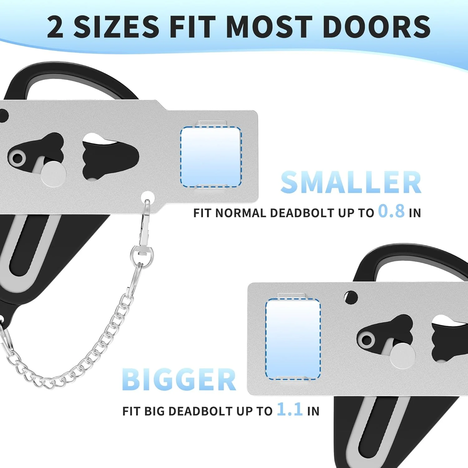 قفل درب قابل حمل ZGD ZGD، قفل درب هتل تک عددی برای قفل امنیتی درب آپارتمان، Airbnb، قفل خوابگاه دانشجویی، هتل، مدرسه - قفل ایمنی اضافی خانه برای درب ورودی (مشکی)