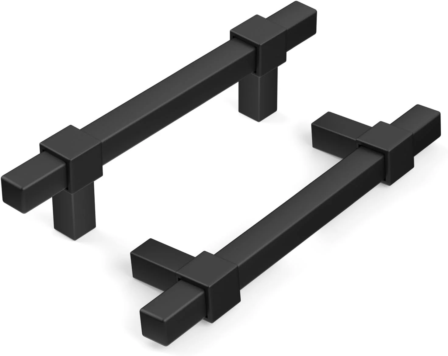 گلدن وارم، دستگیره کابینت مشکی مات، بسته 10 عددی، دستگیره کشو مشکی مات برای کابینت، دستگیره های مربعی مشکی مات برای سخت افزار کابینت آشپزخانه، دستگیره های مشکی با فاصله مرکز سوراخ 3 اینچ