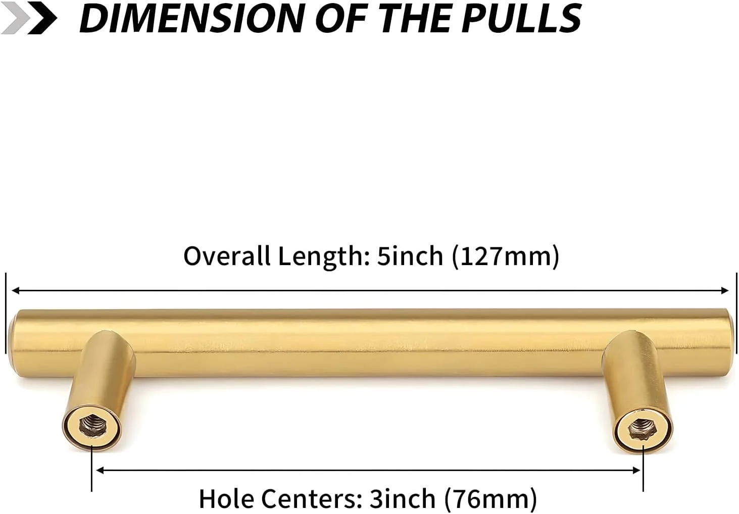 گلدن وارم بسته 15 عددی دستگیره های درب کابینت برنجی برس خورده برای کابینت دستگیره های طلایی 3 اینچی - LS201GD76 سخت افزار آشپزخانه دستگیره های درب کابینت حمام، طول کلی 5 اینچ