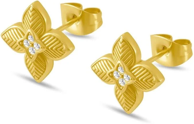 گوشواره های میخی زنانه پلیس مدل Sericea با طرح گل طلایی گوشواره های میخی زنانه پلیس مدل Sericea با طرح گل طلایی