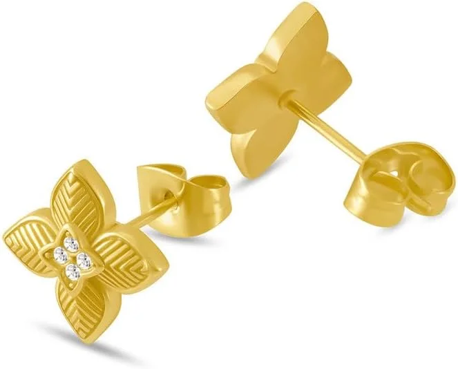 گوشواره های میخی زنانه پلیس مدل Sericea با طرح گل طلایی گوشواره های میخی زنانه پلیس مدل Sericea با طرح گل طلایی