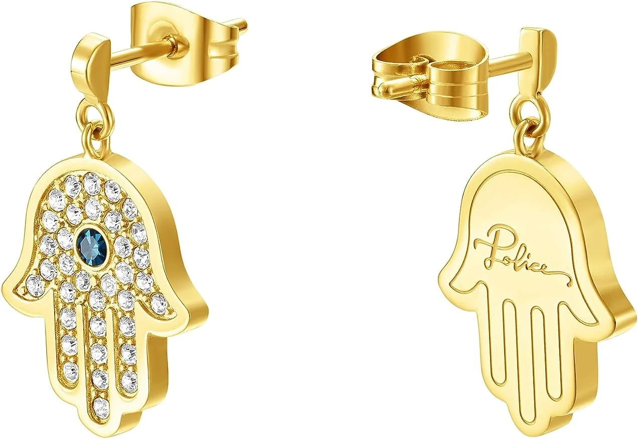 گوشواره زنانه پلیس ویژن با روکش طلا و کریستال سفید و آبی 15x13 میلی متر - PEJLE0003901 گوشواره زنانه پلیس ویژن با روکش طلا و کریستال سفید و آبی 15x13 میلی متر - PEJLE0003901