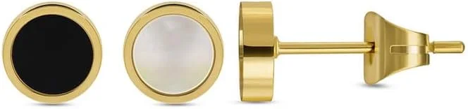 گوشواره های نامتقارن زنانه پلیس مدل Aurora طلایی با روکش سفید و مشکی گوشواره های نامتقارن زنانه پلیس مدل Aurora طلایی با روکش سفید و مشکی