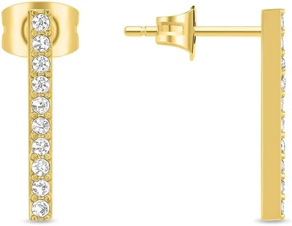 گوشواره های آبکاری طلای Police مدل Medellin - طراحی شیک و آویز مستقیم با کریستال های درخشان گوشواره های آبکاری طلای Police مدل Medellin - طراحی شیک و آویز مستقیم با کریستال های درخشان