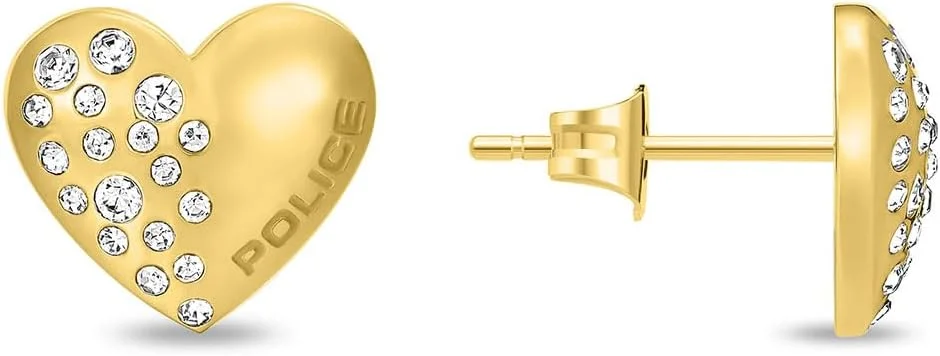 گوشواره های Heartstone پلیس - گل میخ های محدب قلبی شکل با کریستال های درخشان و امضای پلیس، ظرافت جسورانه گوشواره های Heartstone پلیس - گل میخ های محدب قلبی شکل با کریستال های درخشان و امضای پلیس، ظرافت جسورانه