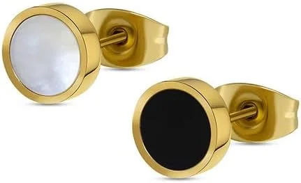 گوشواره های نامتقارن زنانه پلیس مدل Aurora طلایی با روکش سفید و مشکی گوشواره های نامتقارن زنانه پلیس مدل Aurora طلایی با روکش سفید و مشکی