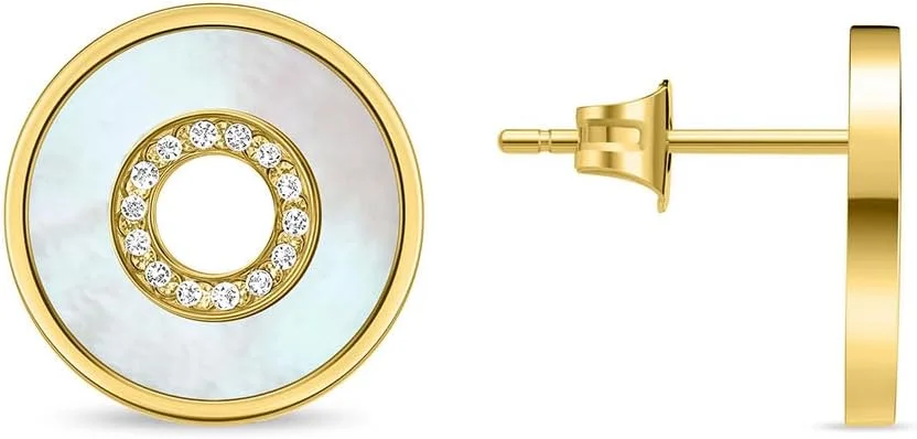 گوشواره های پلیس مدل Saturn با روکش طلایی - تزئینات مروارید با کریستال برای ظرافت مدرن گوشواره های پلیس مدل Saturn با روکش طلایی - تزئینات مروارید با کریستال برای ظرافت مدرن