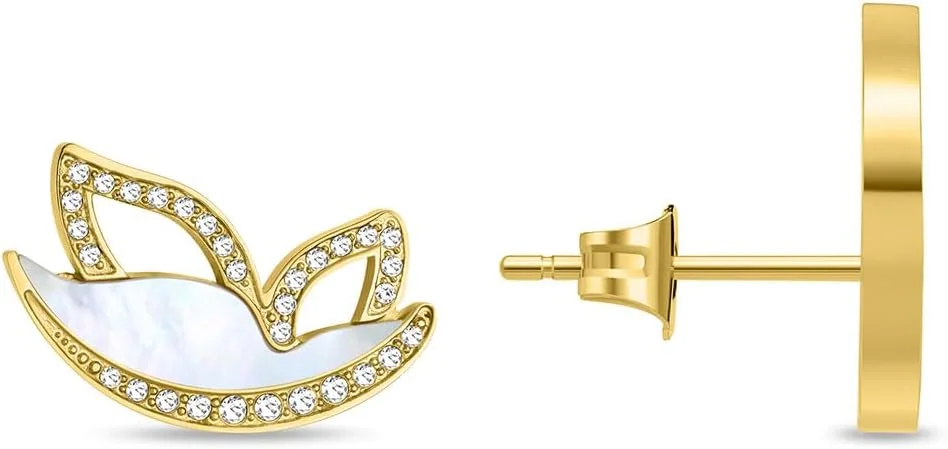 گوشواره های POLICE مدل Birdy - پروانه صدف مروارید با کریستال های درخشان، گل میخ های آبکاری شده طلا، ظاهری لوکس و جسورانه گوشواره های POLICE مدل Birdy - پروانه صدف مروارید با کریستال های درخشان، گل میخ های آبکاری شده طلا، ظاهری لوکس و جسورانه