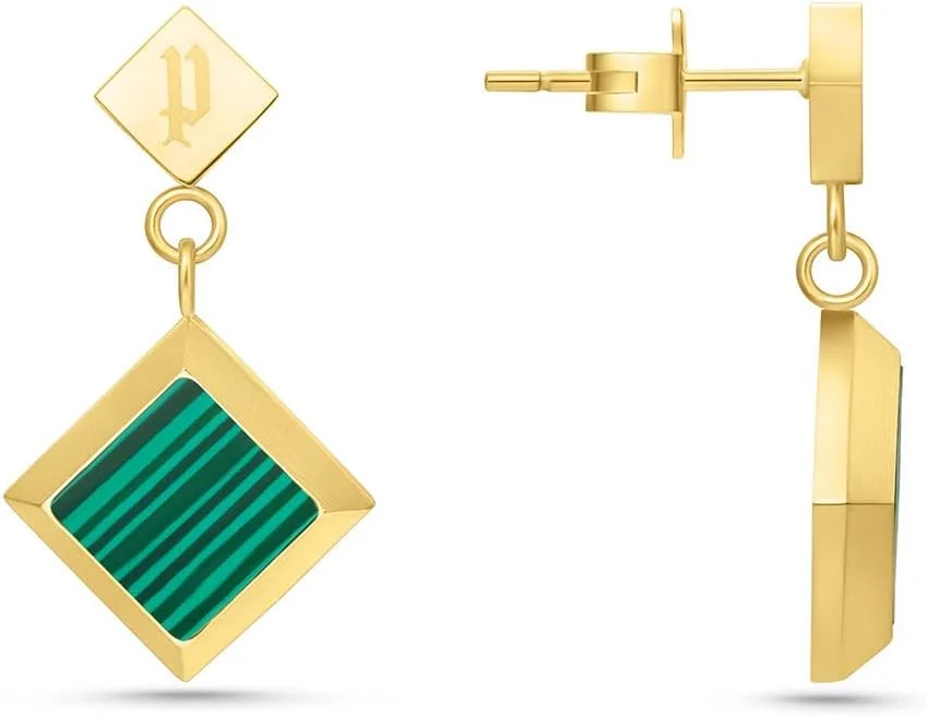 پلیس - گوشواره آویز Blatant زنانه با روکش طلا و سنگ مالاکیت - PEJLE0001301 پلیس - گوشواره آویز Blatant زنانه با روکش طلا و سنگ مالاکیت - PEJLE0001301