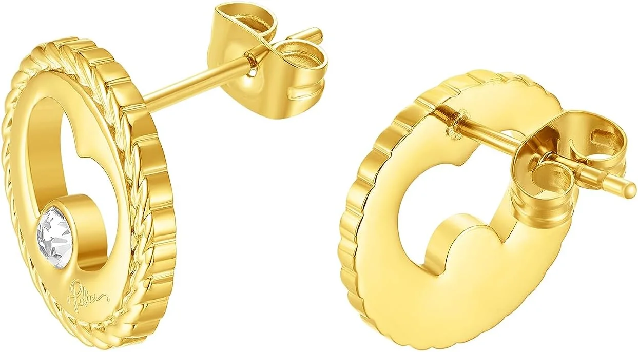 گوشواره زنانه پلیس مدل Amour با روکش طلا و کریستال، 15 میلی متر - PEJLE0002901 گوشواره زنانه پلیس مدل Amour با روکش طلا و کریستال، 15 میلی متر - PEJLE0002901