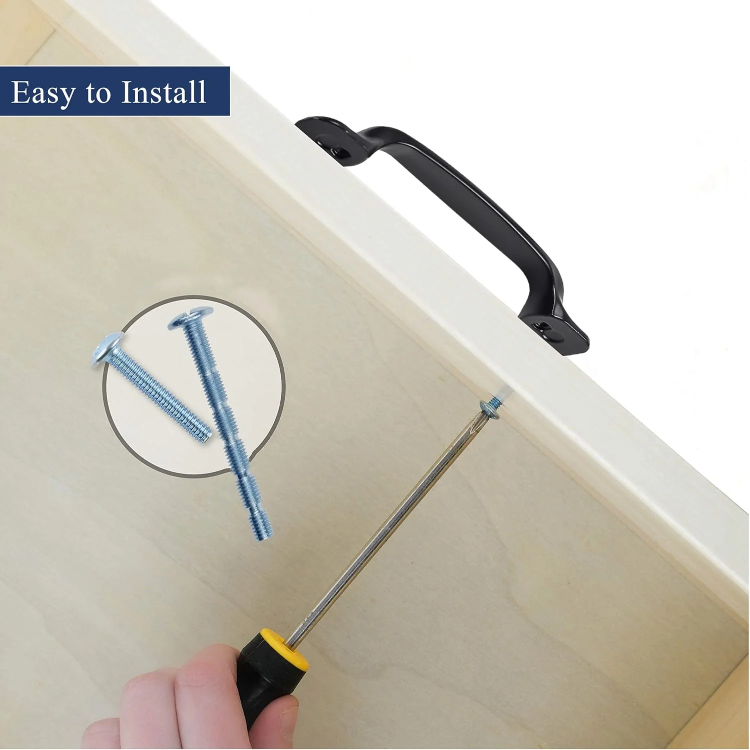 دستگیره کابینت آلیاژ آلومینیوم مشکی FunChaos، بسته 12 عددی، 190 میلی متر × 30 میلی متر، روکش مات، سازگاری جهانی، اتصال پیچی، استفاده در فضای داخلی، سبک کلاسیک، ضد زنگ، چند منظوره