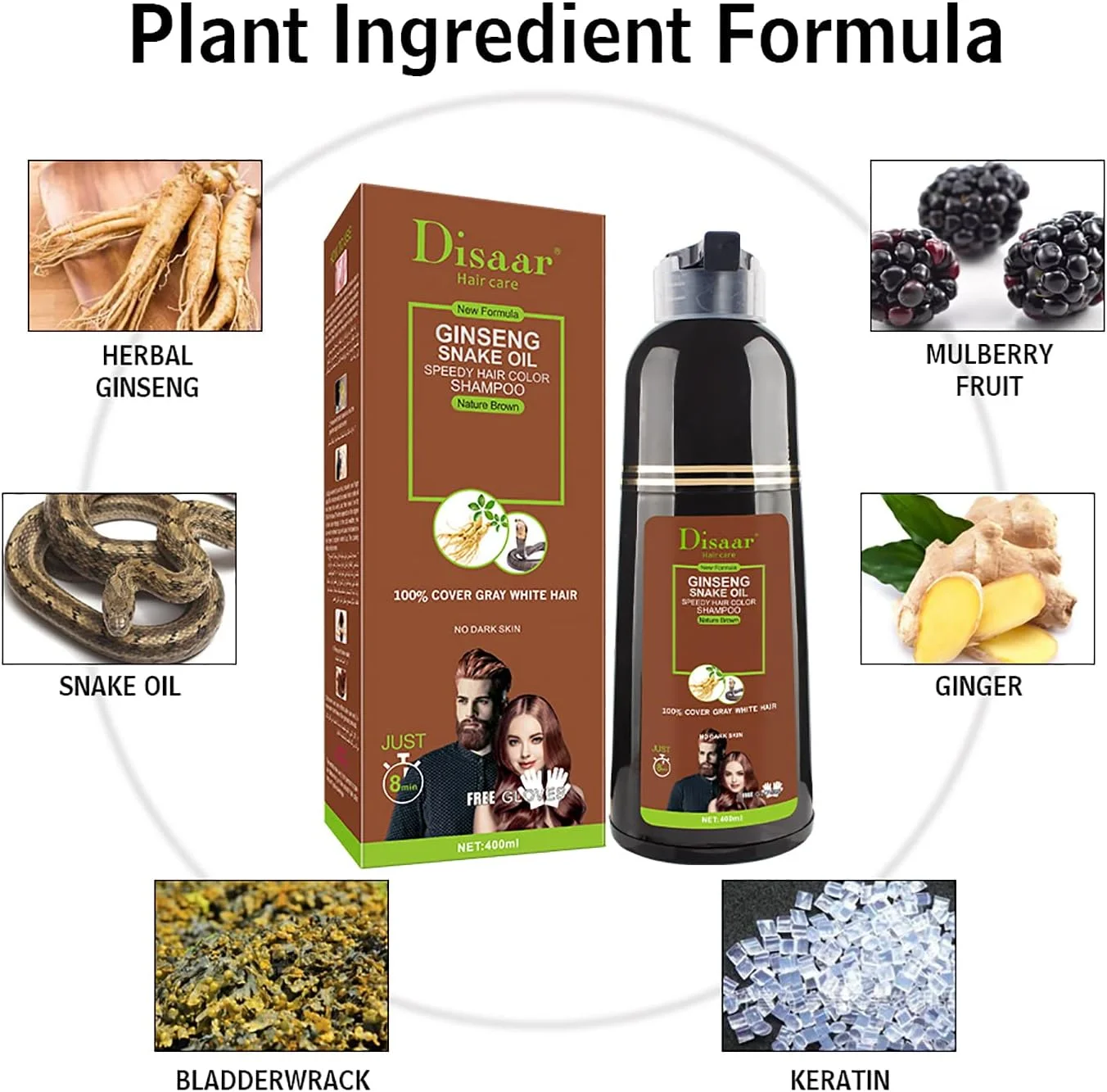 شامپو رنگ مو فوری دیسار بیوتی پوشش 100% موهای سفید و خاکستری استفاده آسان ماندگاری طولانی 400ml (قهوه ای طبیعی) شامپو رنگ مو فوری دیسار بیوتی پوشش 100% موهای سفید و خاکستری استفاده آسان ماندگاری طولانی 400ml (قهوه ای طبیعی)