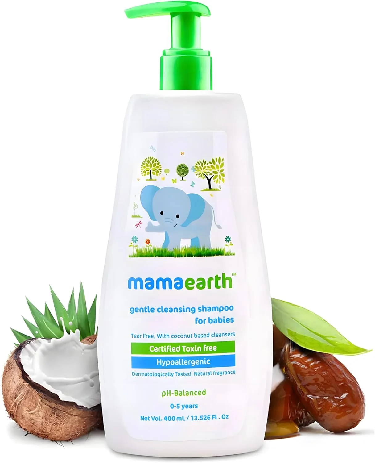 شامپو ملایم پاک کننده کودک Mamaearth برای نوزادان و کودکان | با پاک کننده های طبیعی بر پایه نارگیل | بدون اشک، متعادل کننده PH، تست شده توسط متخصص پوست، بدون سم، ضد حساسیت | 400 میلی لیتر شامپو ملایم پاک کننده کودک Mamaearth برای نوزادان و کودکان | با پاک کننده های طبیعی بر پایه نارگیل | بدون اشک، متعادل کننده PH، تست شده توسط متخصص پوست، بدون سم، ضد حساسیت | 400 میلی لیتر