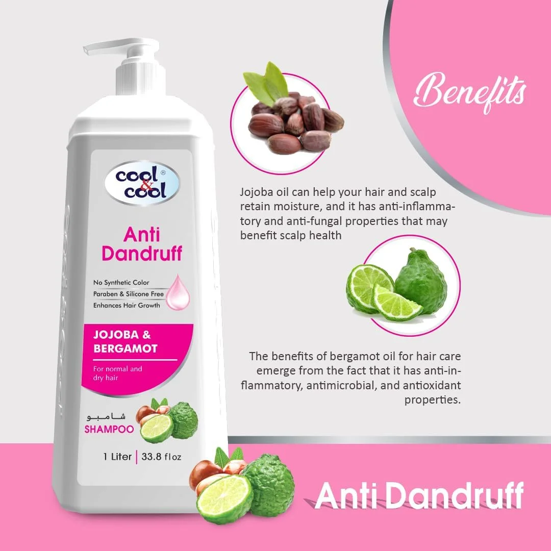 شامپو ضد شوره کول اند کول 1 لیتر، حاوی جوجوبا و ترنج، برای موهای معمولی و خشک، فاقد پارابن و سولفات، مناسب آقایان و بانوان، سفید شامپو ضد شوره کول اند کول 1 لیتر، حاوی جوجوبا و ترنج، برای موهای معمولی و خشک، فاقد پارابن و سولفات، مناسب آقایان و بانوان، سفید