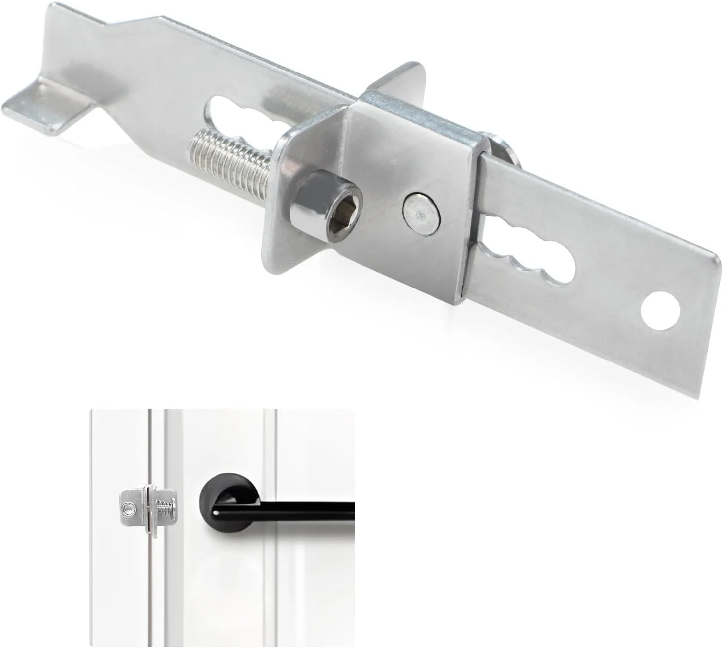 قفل درب مسافرتی قابل تنظیم استیل ضد زنگ، قفل امنیتی بدون نیاز به سوراخکاری برای مسافرت، هتل ها، خوابگاه ها و خانه - نصب و استفاده آسان، ایده آل برای مسافران انفرادی، مستاجران و خانواده ها، ایمنی بیشتر در سفر