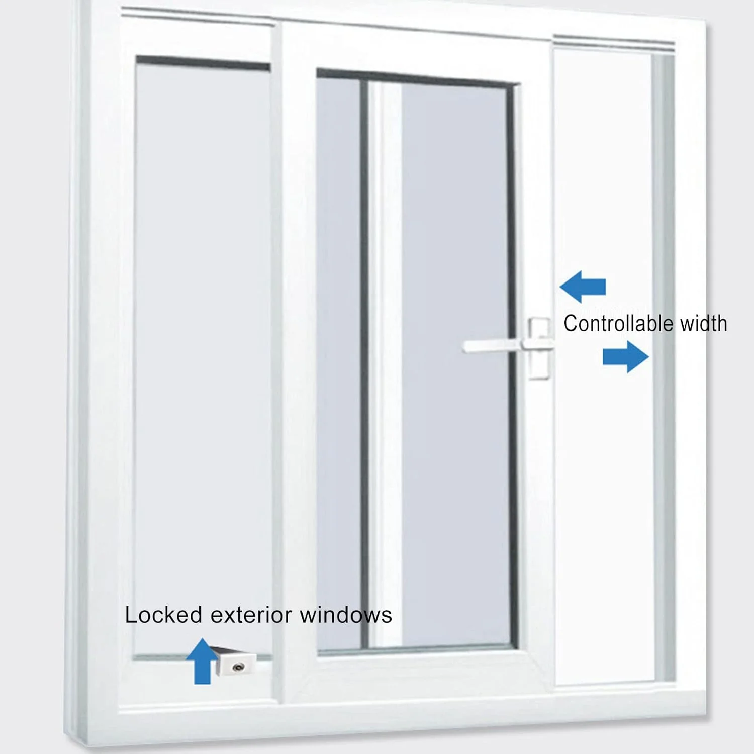قفل درب کشویی و پنجره استیل Tihebeyan - استاپر پنجره ضد سرقت و بادوام برای حمام، اتاق خواب، مناسب برای درب های کشویی و غیره