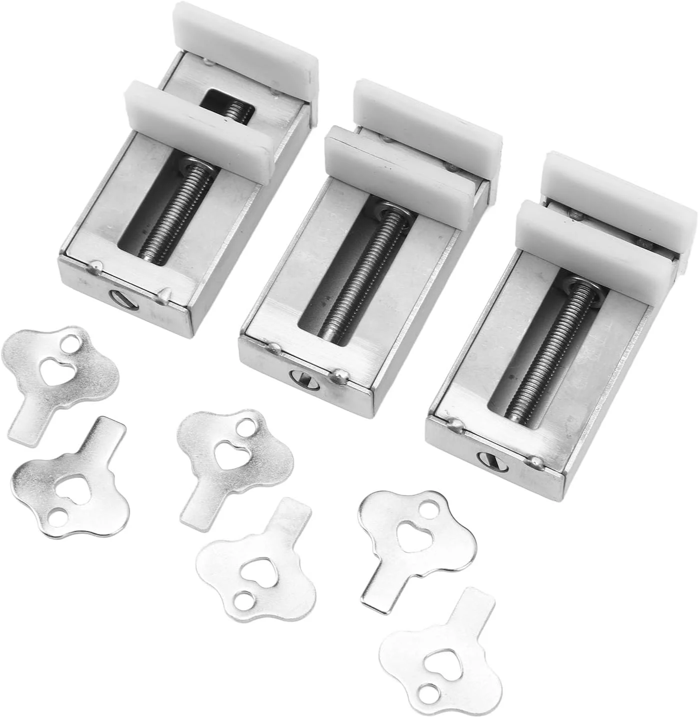 قفل درب کشویی و پنجره استیل Tihebeyan - استاپر پنجره ضد سرقت و بادوام برای حمام، اتاق خواب، مناسب برای درب های کشویی و غیره