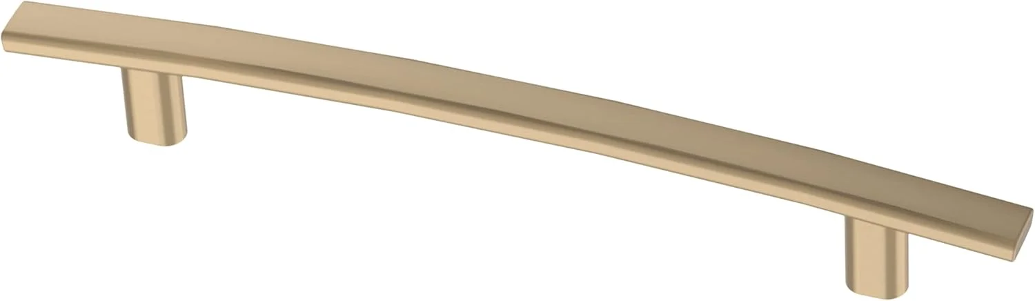 دستگیره کابینت کمانی ظریف فرانکلین براس (بسته 10 عددی) فاصله سوراخ تا سوراخ 5-1/16 اینچ، رنگ برنز شامپاینی، مناسب برای کشوهای آشپزخانه، سخت افزار کابینت، دستگیره طلایی مناسب برای کمد P44434-CZ-B