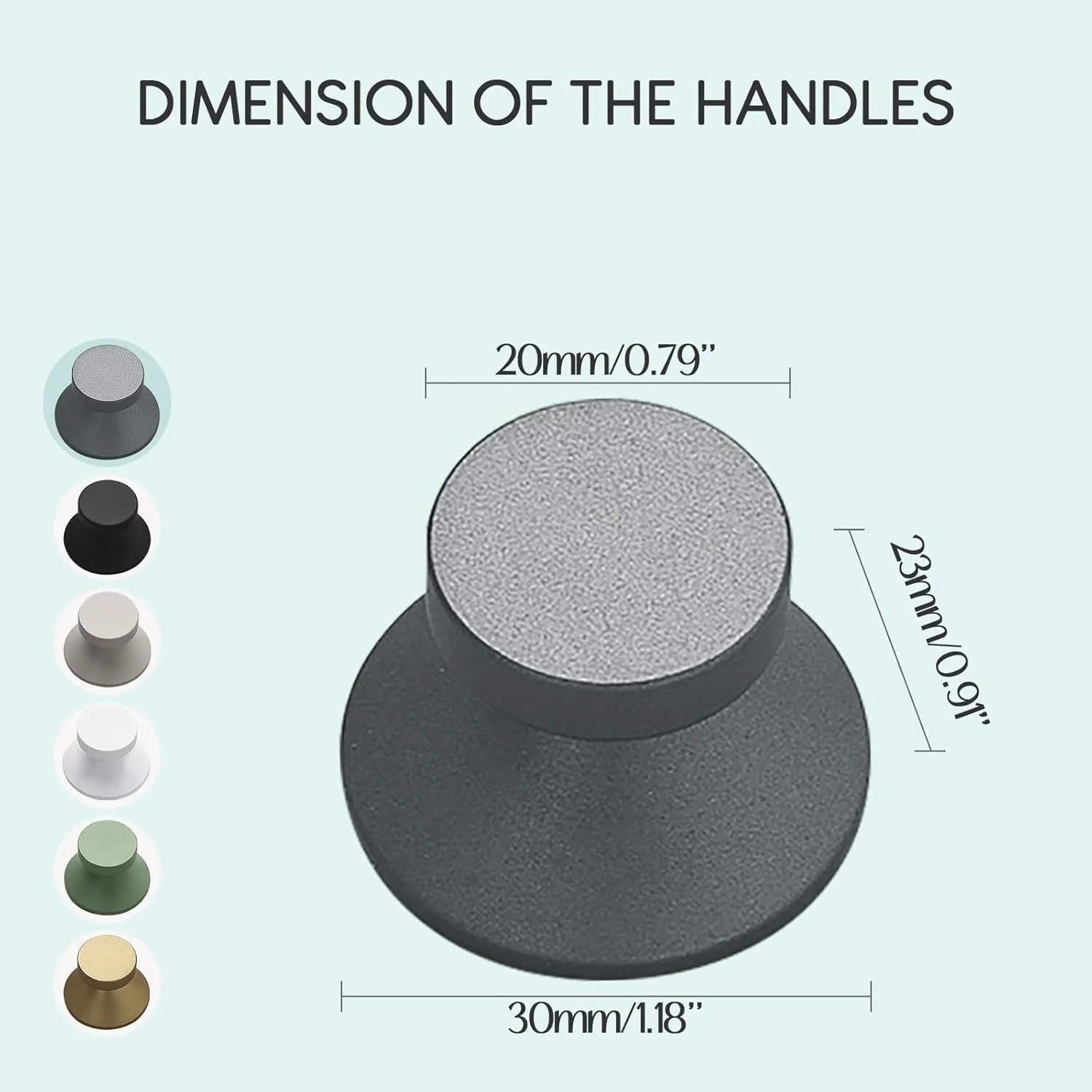 بسته 6 عددی دستگیره های آلومینیومی خودچسب رنگی موراندا، دستگیره های خاکستری تیره، خودچسب، بدون نیاز به سوراخکاری، دستگیره کابینت برای کمد، آینه، کابینت، کشو
