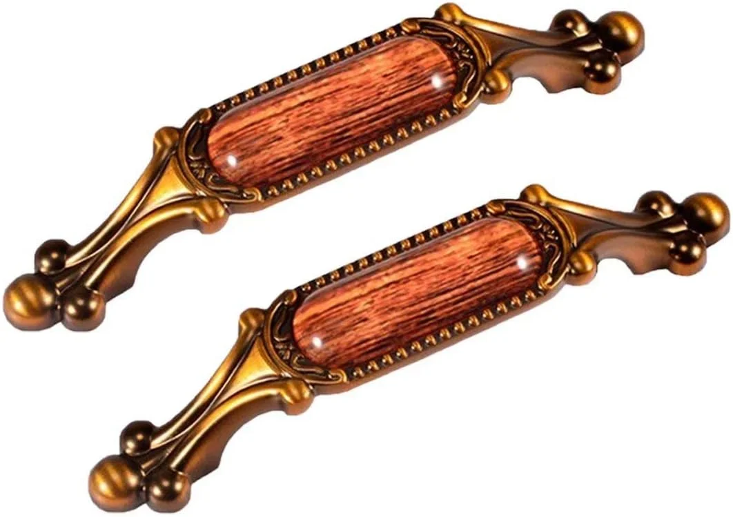 دستگیره ساده کشو 2 عددی کریستالی کلاسیک | یراق کابینت آشپزخانه/دستگیره کشو کمد لباس قدیمی (تک سوراخ) (رنگ: رنگ B فاصله سوراخ 96 میلی متر)