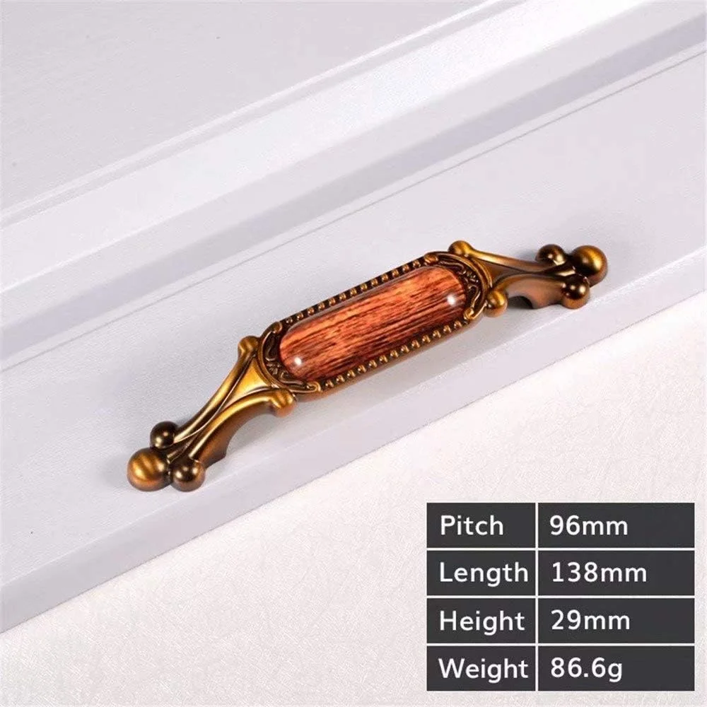 دستگیره ساده کشو 2 عددی کریستالی کلاسیک | یراق کابینت آشپزخانه/دستگیره کشو کمد لباس قدیمی (تک سوراخ) (رنگ: رنگ B فاصله سوراخ 96 میلی متر)