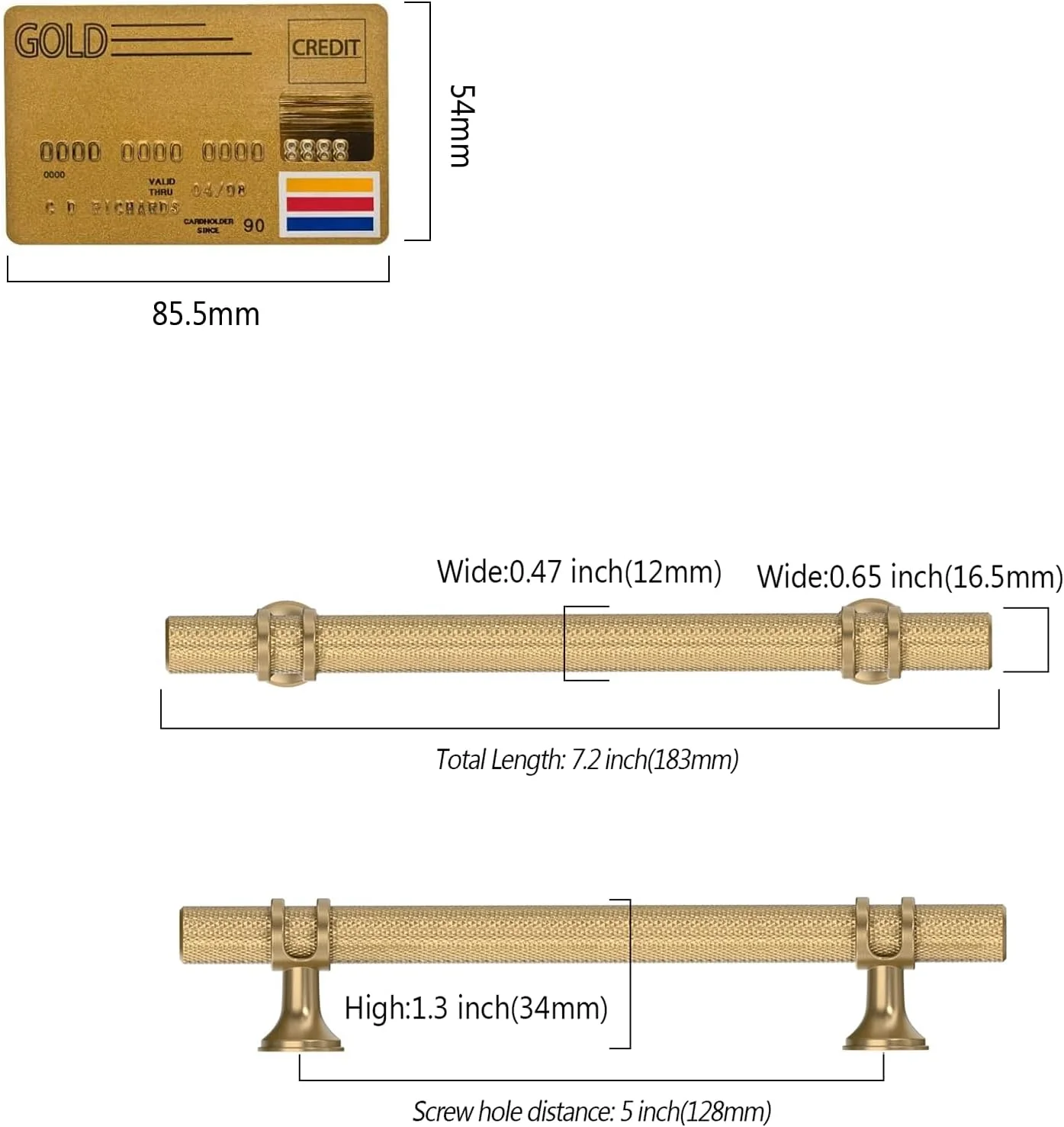 دستگیره کابینت برنزی شامپاین Coinkoly، بسته 10 عددی، 128 میلی‌متری، دستگیره کشو کابینت آشپزخانه، سخت افزار کابینت طلایی شامپاین مدل CK0027