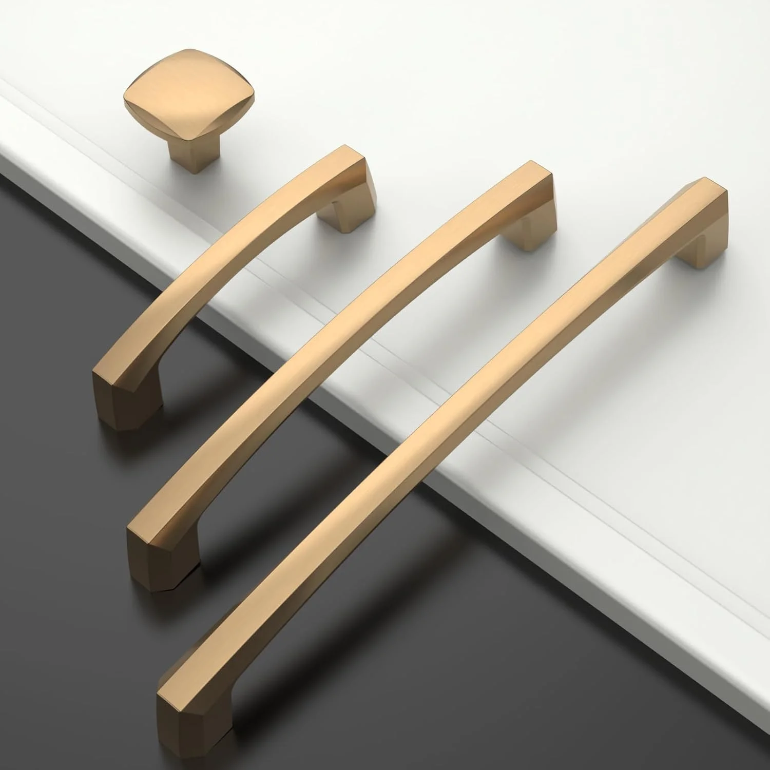 Coinkoly بسته 10 عددی دستگیره کابینت آشپزخانه برنزی شامپاینی 5 اینچی (128 میلی متر) مرکز سوراخ، دستگیره های طلایی کابینت، سخت افزار کشو برای دستگیره های کمد لباس، دستگیره های حمام