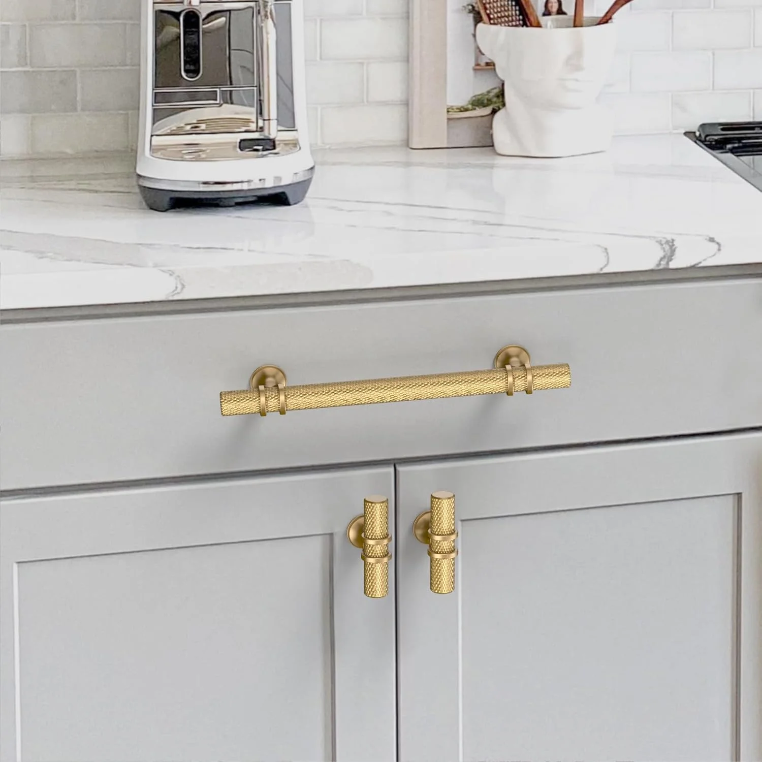 دستگیره کابینت برنزی شامپاین Coinkoly، بسته 10 عددی، 128 میلی‌متری، دستگیره کشو کابینت آشپزخانه، سخت افزار کابینت طلایی شامپاین مدل CK0027