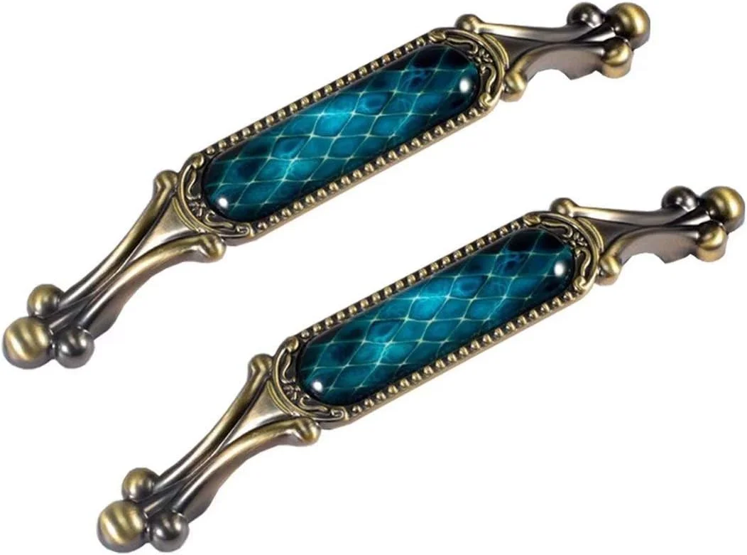 دستگیره کشو ساده 2 عددی کریستالی کلاسیک | یراق آلات کابینت آشپزخانه/دستگیره های کشو کمد قدیمی (تک سوراخ) (رنگ: رنگ a فاصله سوراخ 128 میلی متر)