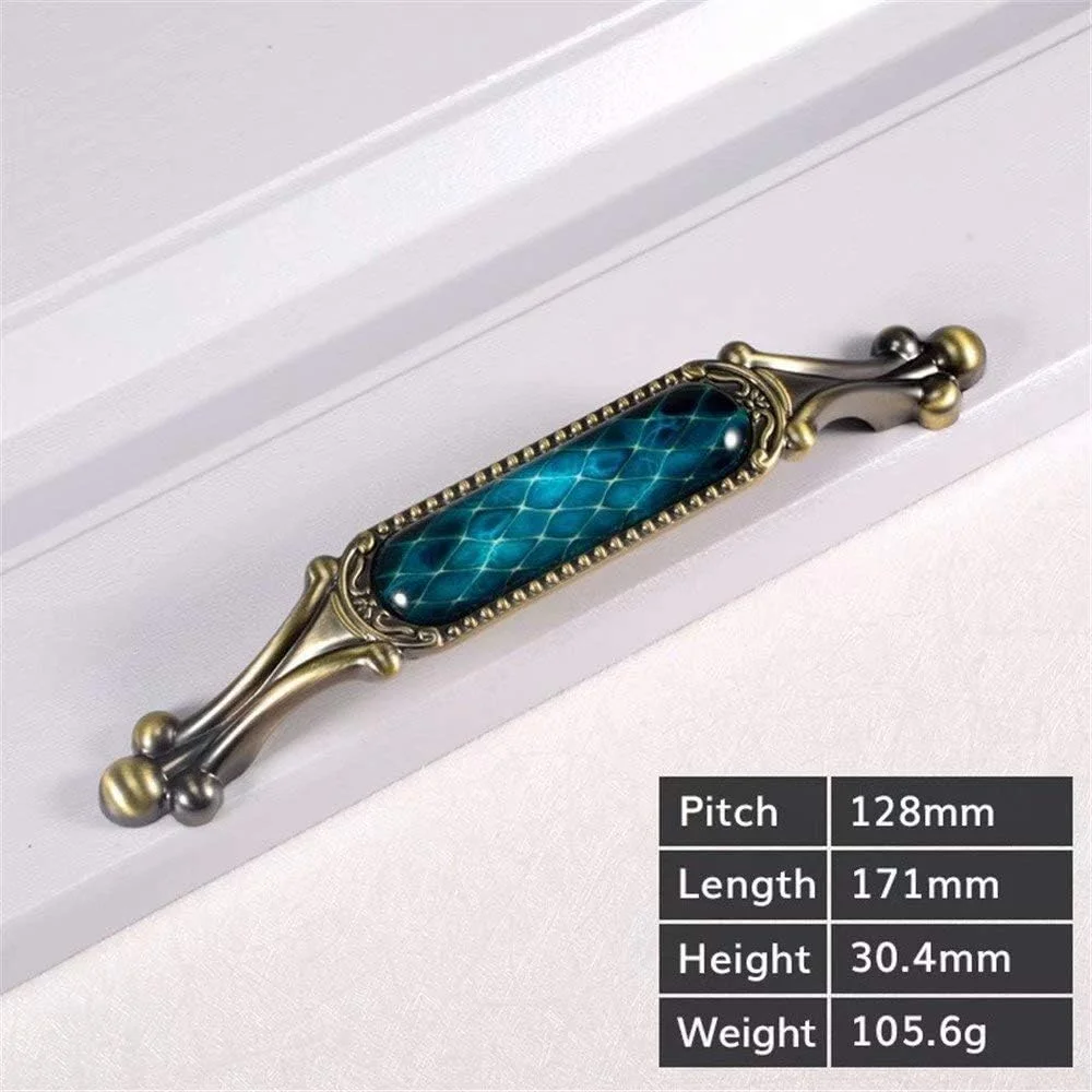 دستگیره کشو ساده 2 عددی کریستالی کلاسیک | یراق آلات کابینت آشپزخانه/دستگیره های کشو کمد قدیمی (تک سوراخ) (رنگ: رنگ a فاصله سوراخ 128 میلی متر)