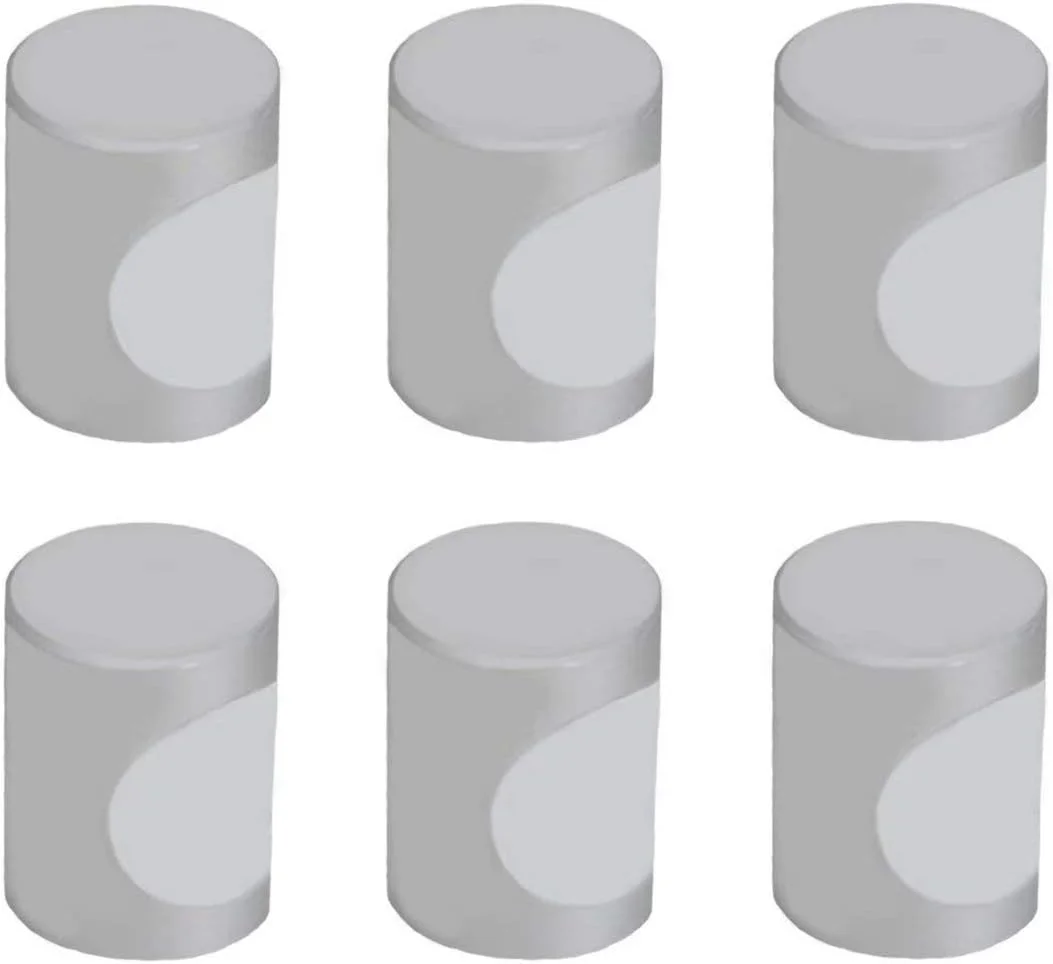 ست 6 عددی دستگیره درب کابینت/دکمه آلیاژ روی، دستگیره کشو کمد آشپزخانه، دستگیره های کمانی خاکستری کلاسیک برای درب کمد