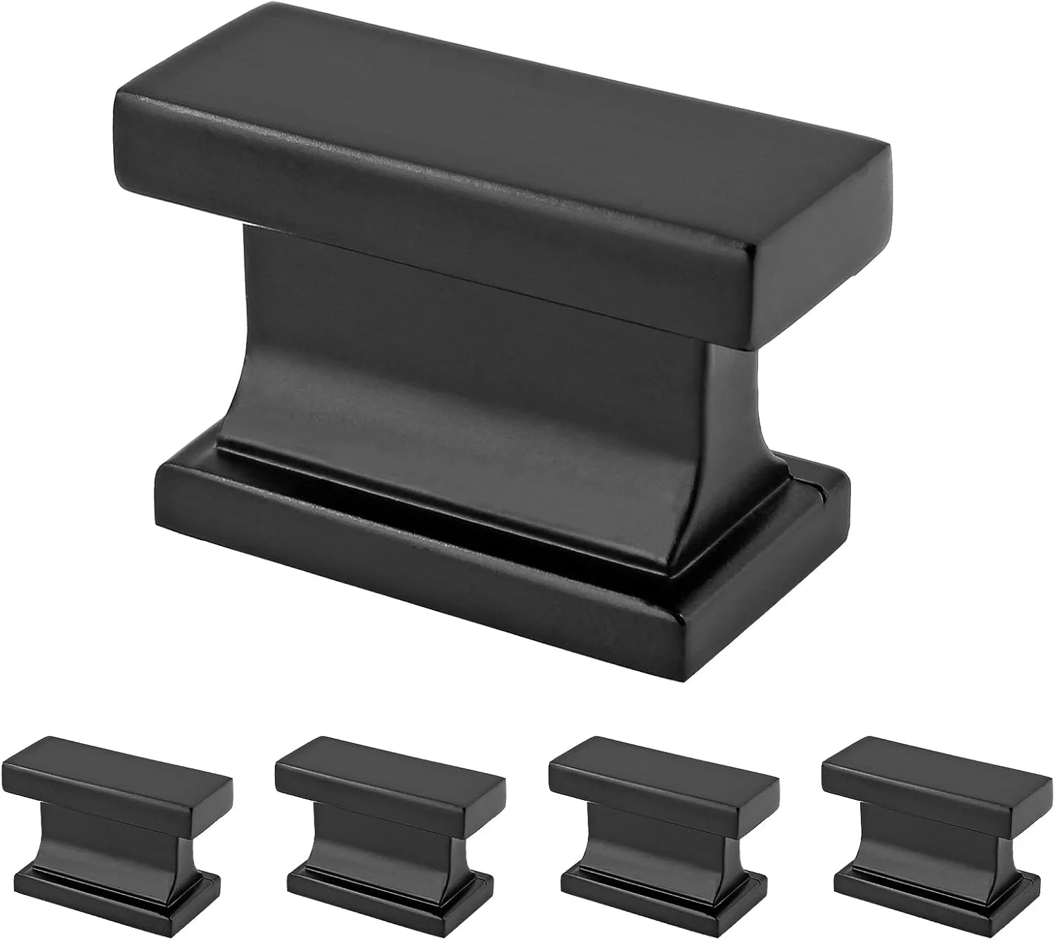 دستگیره کابینت مستطیلی مشکی مات Cionyce، بسته 5 عددی، سخت افزار کابینت، دستگیره کمد و کشو