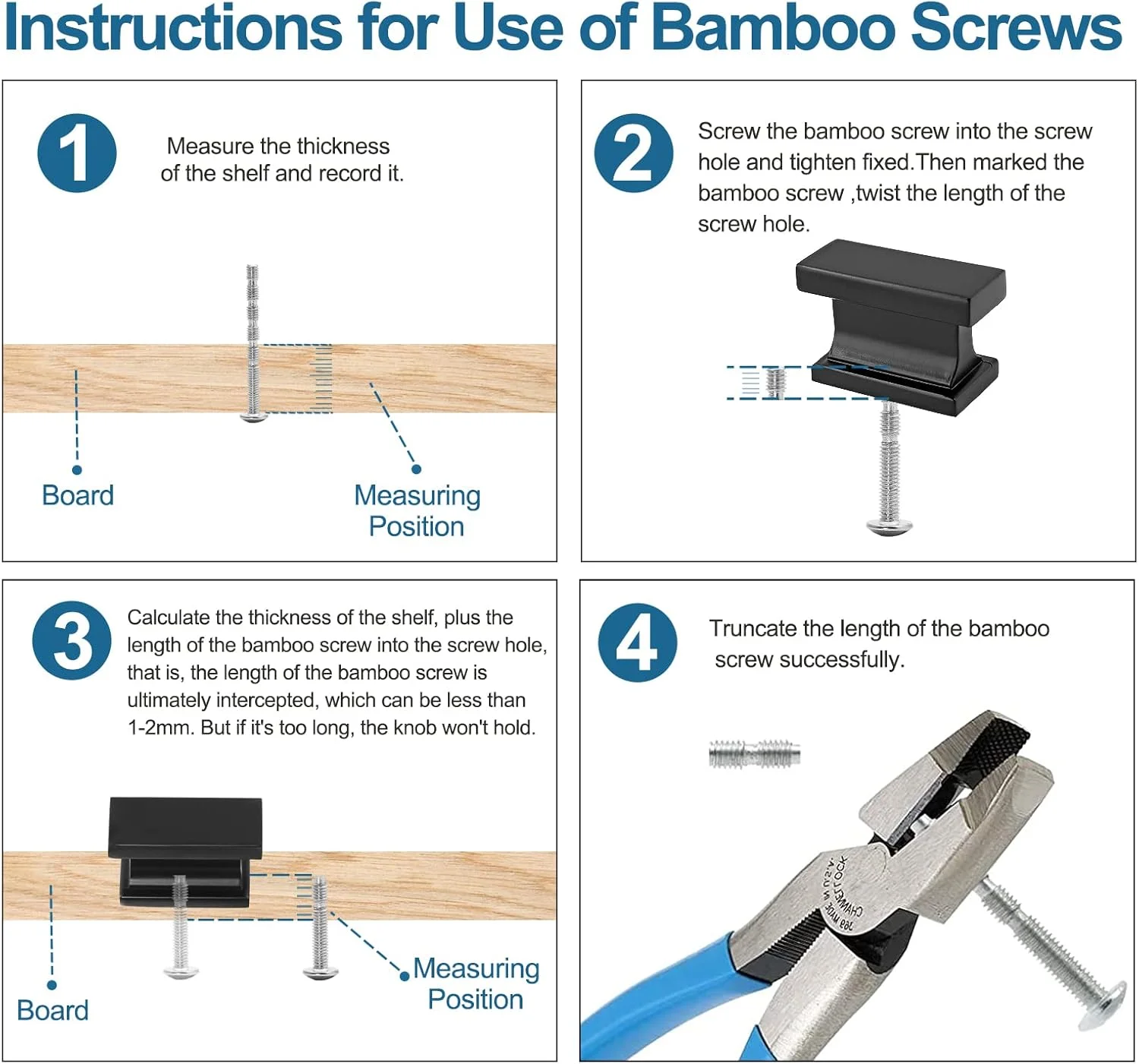 دستگیره کابینت مستطیلی مشکی مات Cionyce، بسته 5 عددی، سخت افزار کابینت، دستگیره کمد و کشو