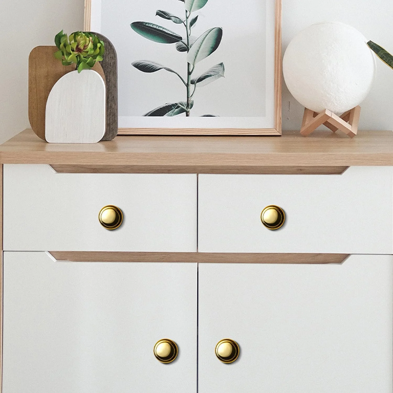 دستگیره کابینت برنجی 12 عددی، دستگیره کشو طلایی گرد، دستگیره کوچک تک سوراخ درب با پیچ برای کابینت آشپزخانه، کمد لباس، سخت افزار جایگزین مبلمان، کمد تزئینی