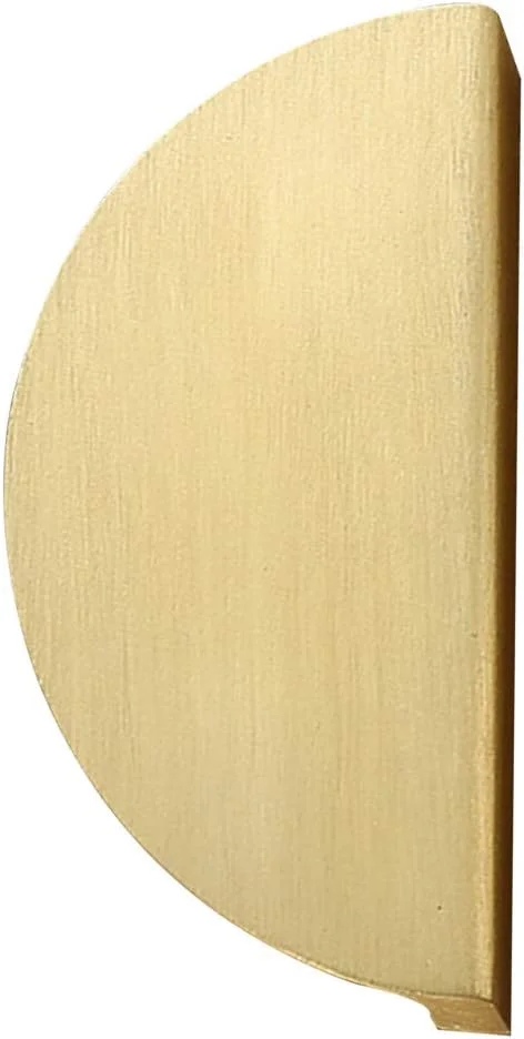 دستگیره های کشو نیمه ماه CALIDAKA، طلایی برس خورده، آلومینیومی، نیم دایره ای، مناسب برای آشپزخانه، کابینت و کتابخانه، 4 عدد، 3.9 اینچ