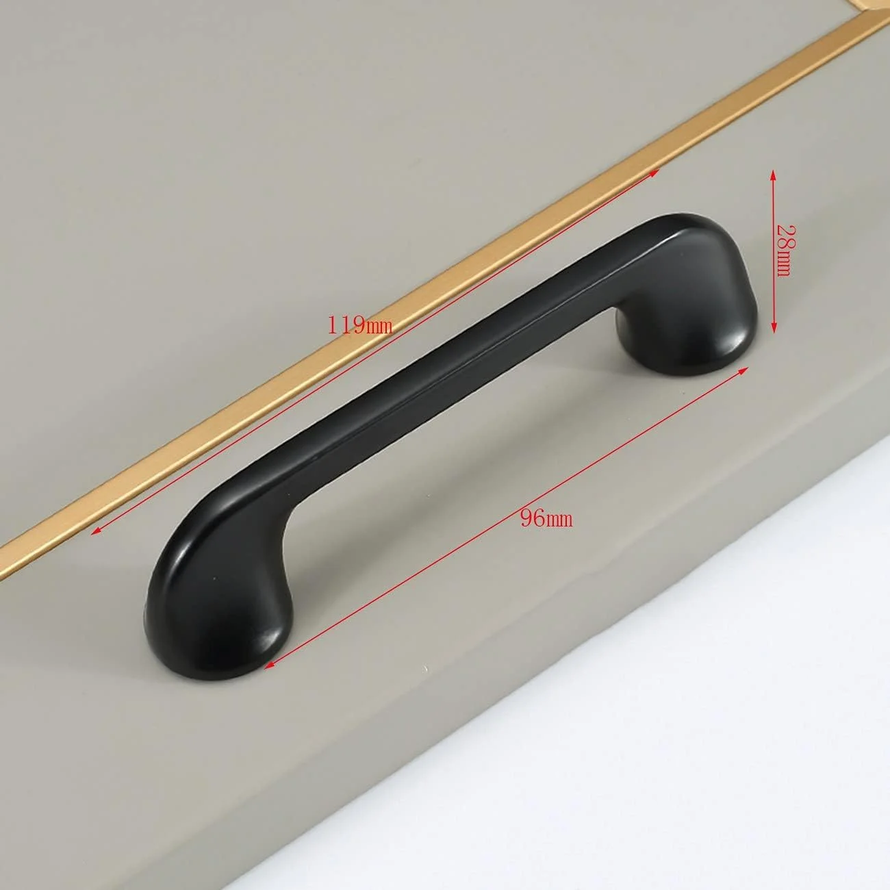 دستگیره ساده کشو، دستگیره درب، یراق کابینت، دستگیره کشو، دستگیره طلایی کابینت، دستگیره کابینت حمام، دستگیره و کشش مبلمان (رنگ: d، اندازه: فاصله سوراخ 96 میلی متر)