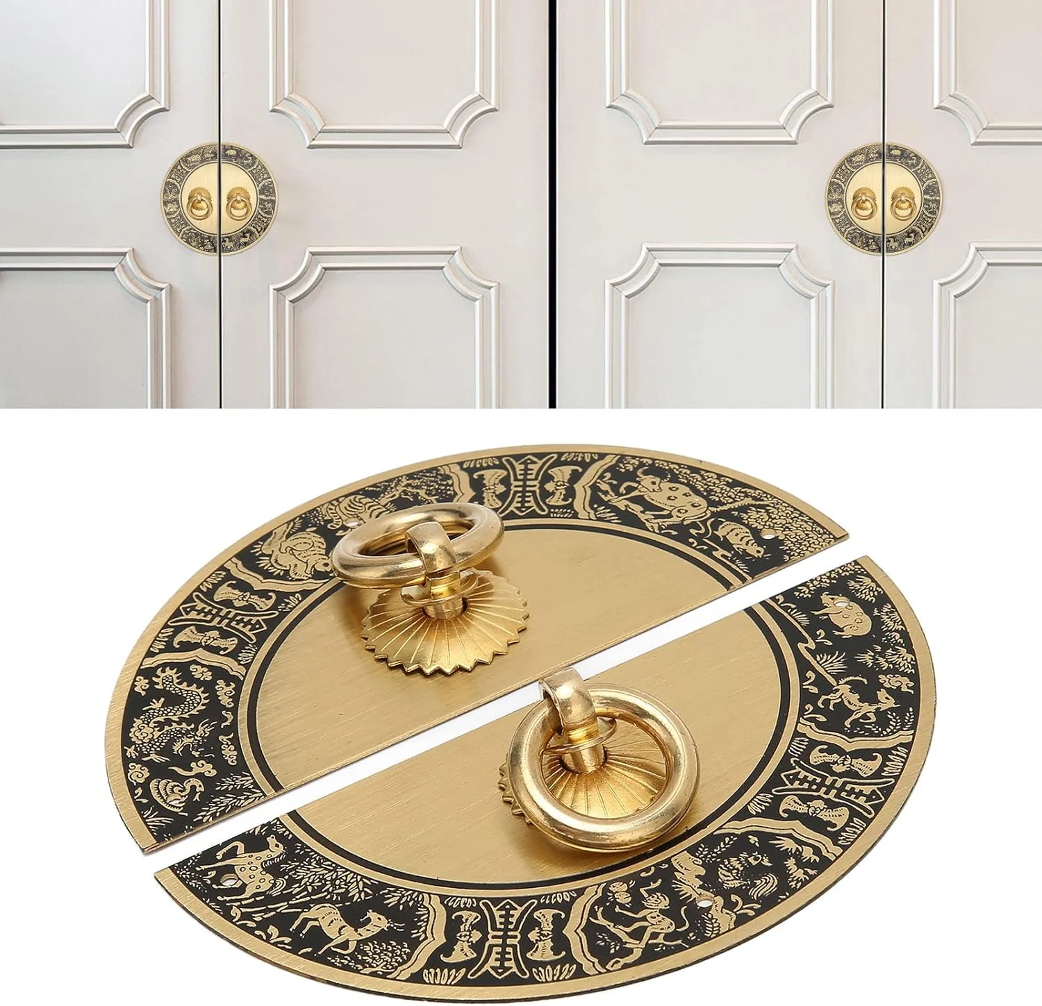 دستگیره کابینت، دستگیره کابینت وینتیج با طرح منحصر به فرد، پنل گرد، تزئینی برای آشپزخانه کمد لباس