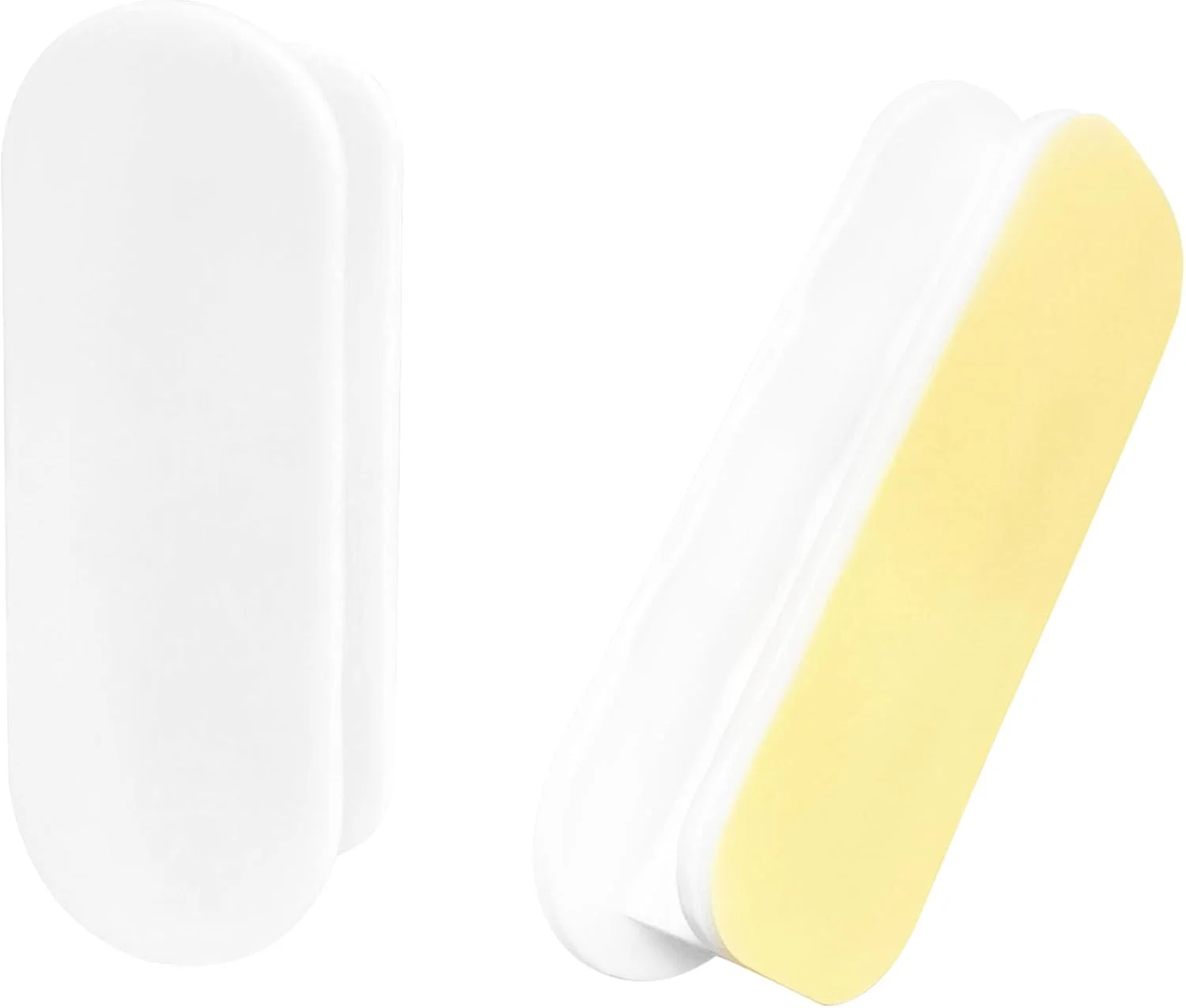 دستگیره فشاری کششی خودچسب BlingKingdom، 2 عددی، دستگیره پلاستیکی بدون نیاز به سوراخکاری برای کابینت، کشو، کمد، پنجره، درب کشویی شیشه ای (سفید)