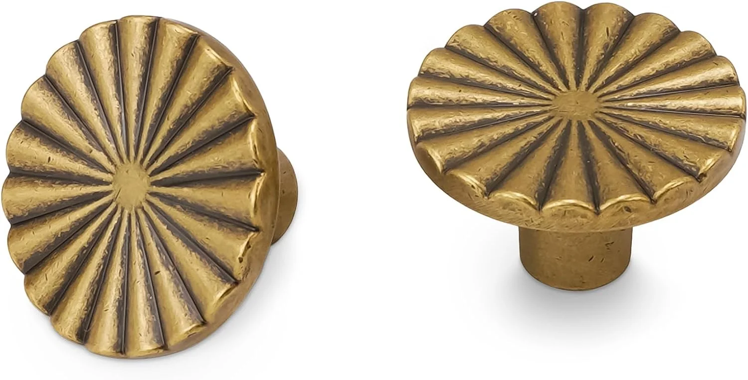 دستگیره کابینت آشپزخانه BUKOBYHE بسته 10 عددی، دستگیره های برنجی عتیقه، دستگیره های کشو قدیمی، یراق آلات آشپزخانه