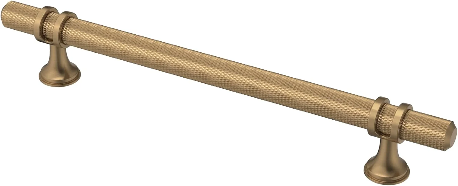 دستگیره کابینت شامپاین برنز Alzassbg بسته 10 عددی، فاصله مرکز سوراخ 160 میلی متر، دستگیره های آجدار سخت افزار آشپزخانه برای کابینت و کشو مدل AL3087BRG