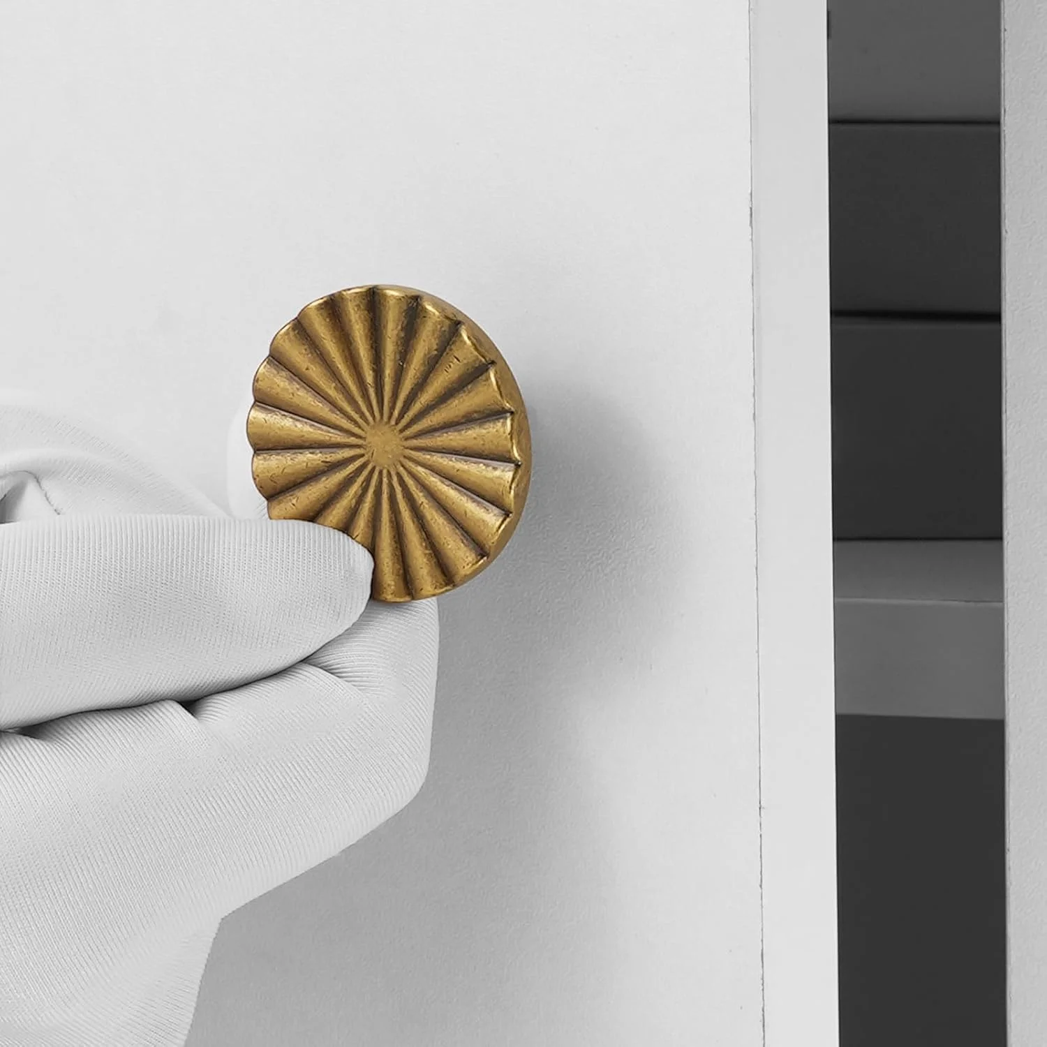 دستگیره کابینت آشپزخانه BUKOBYHE بسته 10 عددی، دستگیره های برنجی عتیقه، دستگیره های کشو قدیمی، یراق آلات آشپزخانه