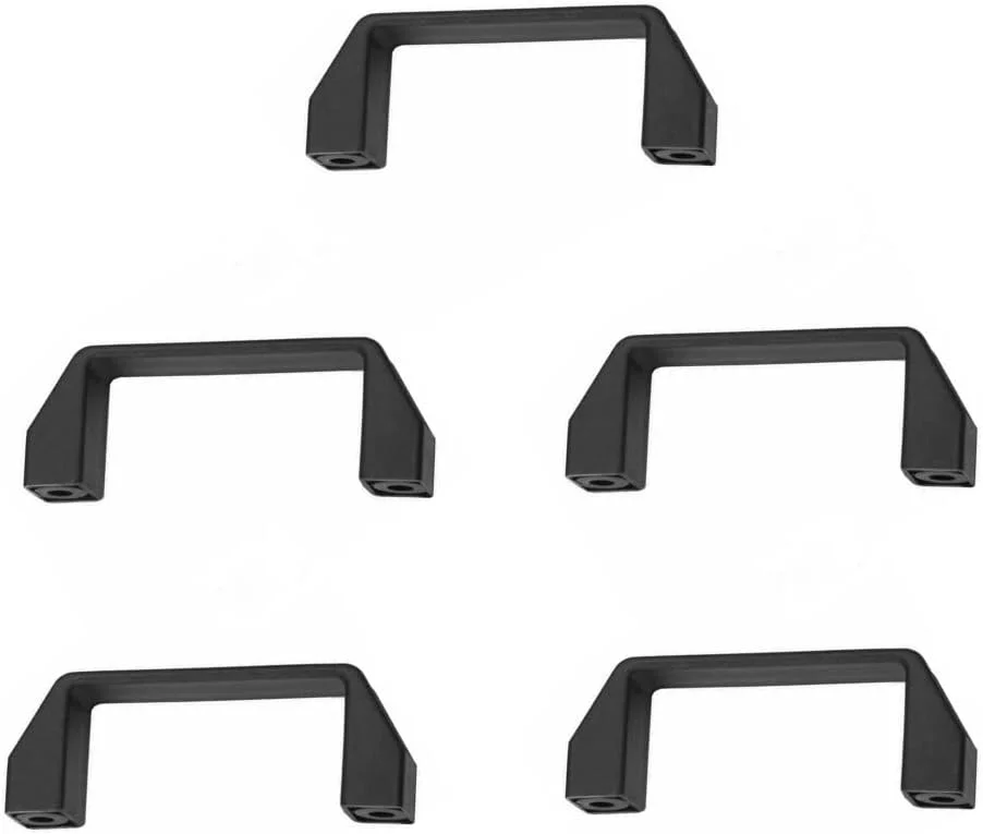 دستگیره پلاستیکی Der-beste-Preis، دستگیره کابینت، دستگیره کشویی مشکی، دستگیره جعبه، دستگیره با فاصله سوراخ 90 میلی متر و طول کلی 105 میلی متر، بسته 5 عددی