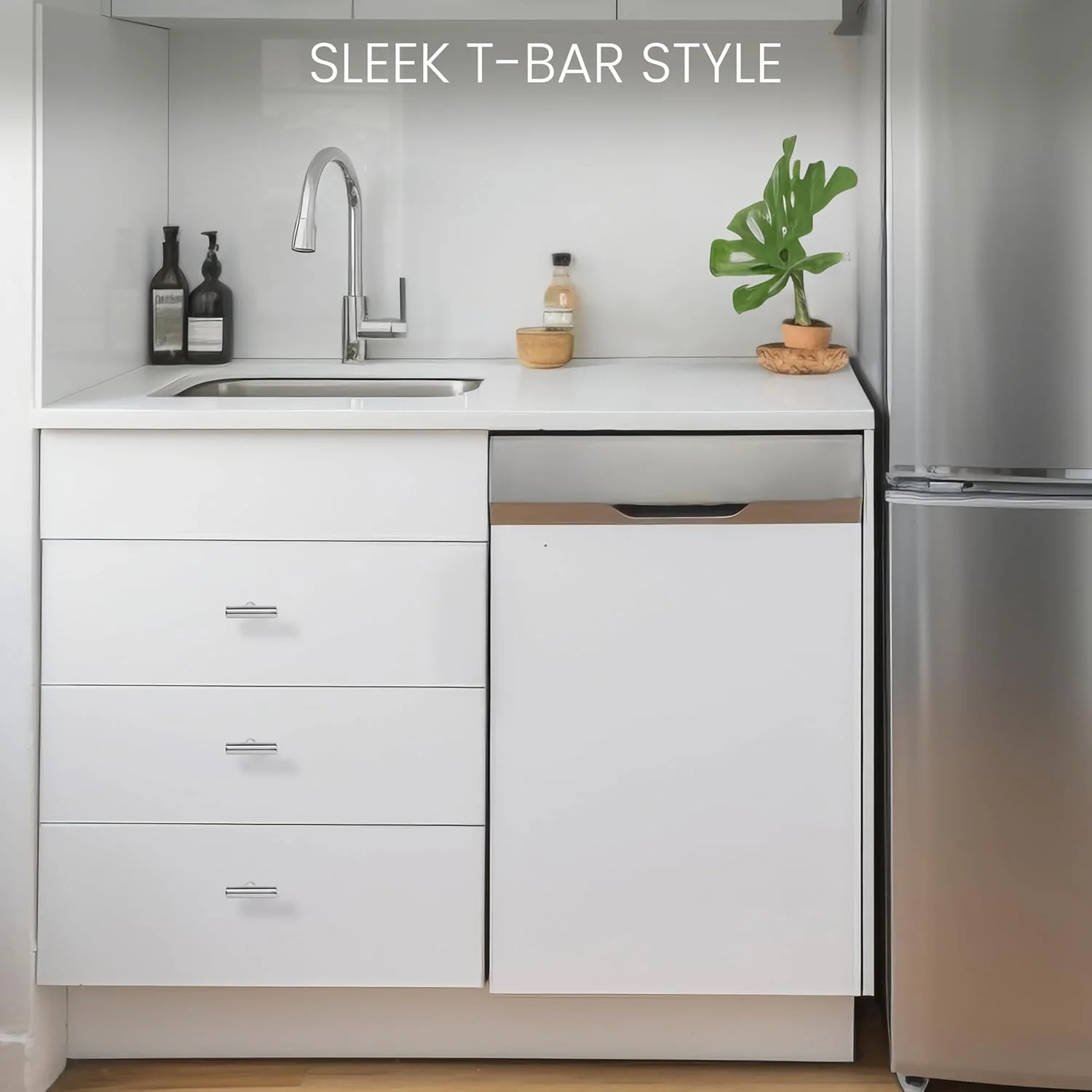 دستگیره کابینت آشپزخانه BELLE VOUS بسته 20 عددی - دستگیره های T شکل نیکل برس خورده 50 میلی متری - دستگیره های استیل نقره ای - سخت افزار برای کشوها، کمدها، درها، مبلمان، اتاق خواب، کمد لباس و مبلمان