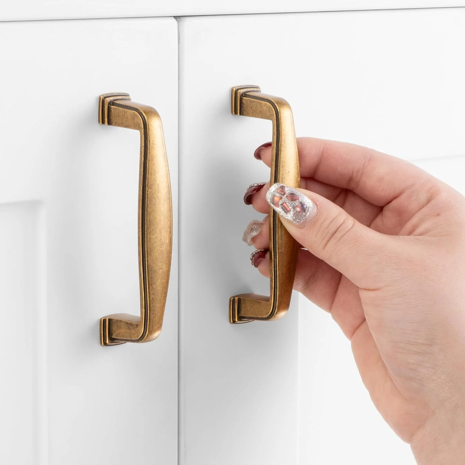 دستگیره کابینت آشپزخانه عتیقه برنجی ASKANO مدل ZP2402 با فاصله مرکز سوراخ 3 اینچ | بسته 10 عددی، سخت افزار جامد برای کشو، کمد، حمام، روشویی، درب مبلمان، کابینت، اتاق خواب، 3 اینچ