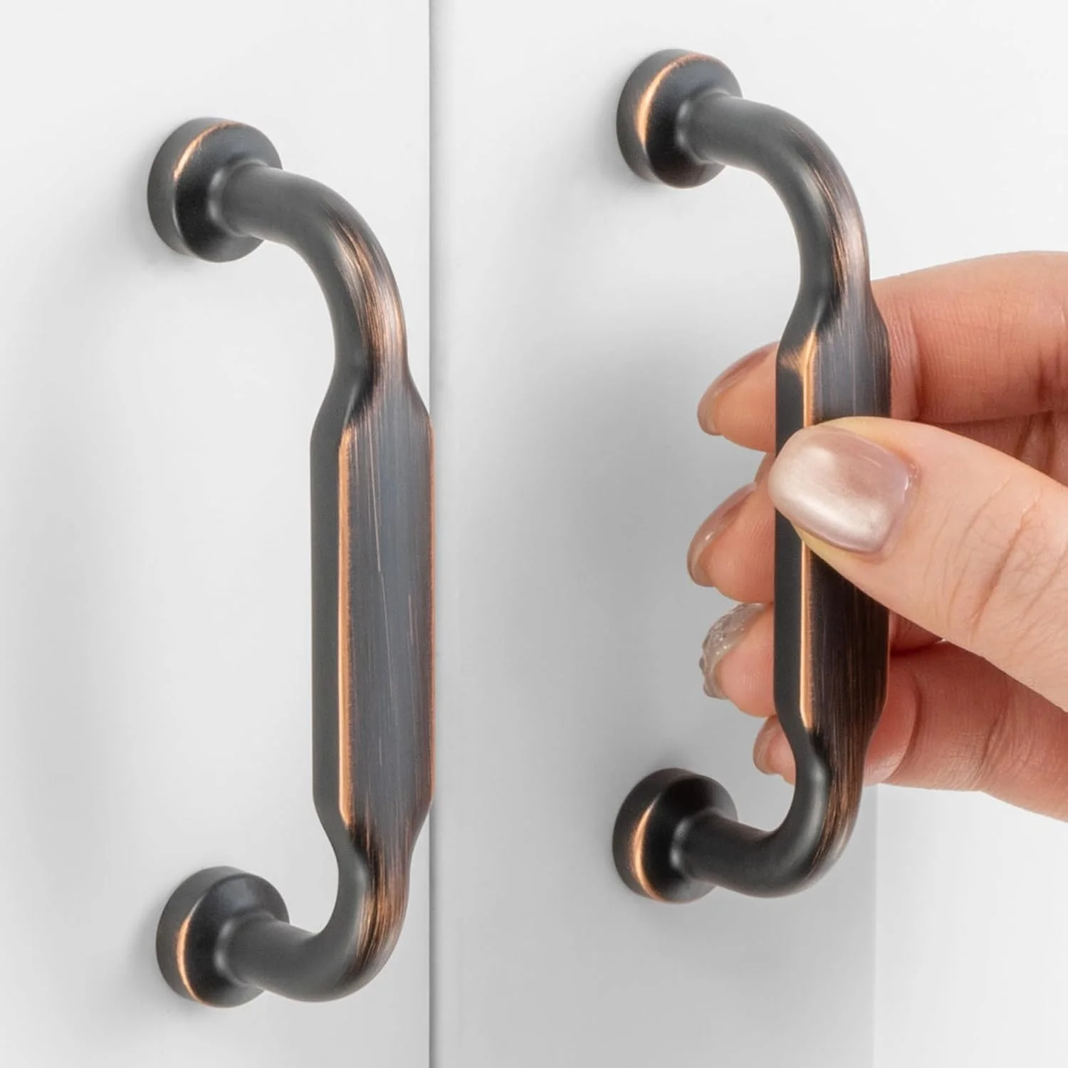 دستگیره کابینت آشپزخانه پایه دار برنزی ASKANO، فاصله سوراخ 7.6 سانتی متر، مدل ZP2302 | بسته 10 عددی، سخت افزار جامد برای کشو، کمد، حمام، روشویی، درب مبلمان، گنجه، اتاق خواب، 7.6 سانتی متر