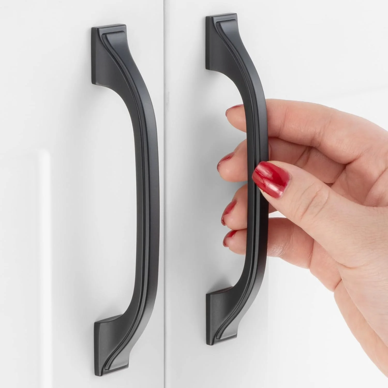 دستگیره کمانی کابینت آشپزخانه مشکی ASKANO مدل ZP2409 با فاصله مرکز سوراخ 96 میلی متر (3-3/4 اینچ) | بسته 10 عددی، سخت افزار جامد برای کشو، کمد، حمام، روشویی، درب مبلمان، گنجه، اتاق خواب، 3.8 اینچ