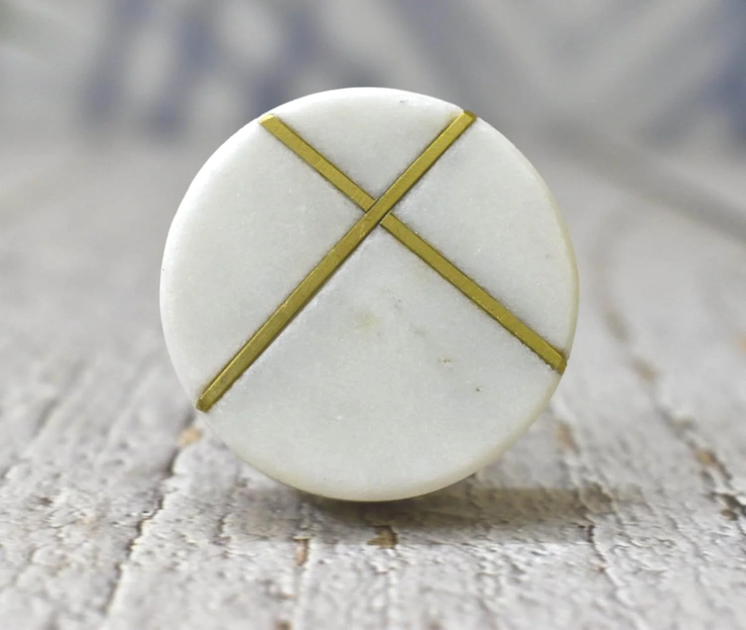 دستگیره گرد مرمر برنجی آرتیسنو، دستگیره مدرن کابینت، سخت افزار تزئینی، سخت افزار مبلمان، دستگیره کابینت، کشو، سفید، ست 6 عددی